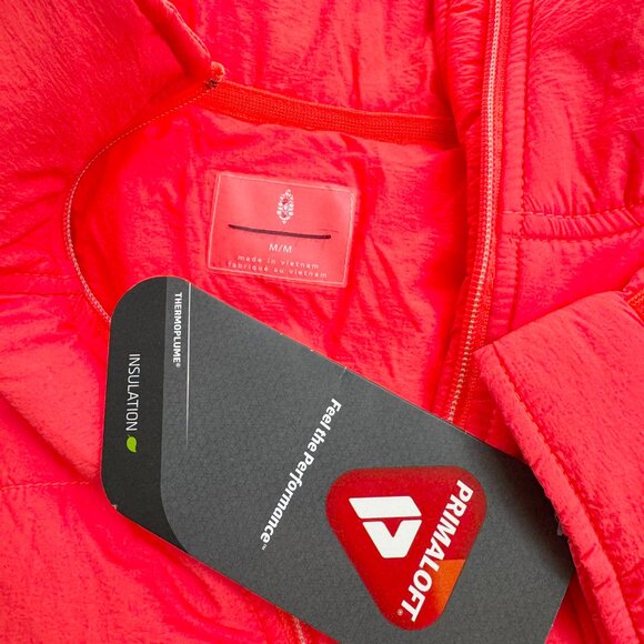 NWT Free People Pippa Packable Puffer Jacket Neon Coral FP Movement Medium - Picture 9 of 12